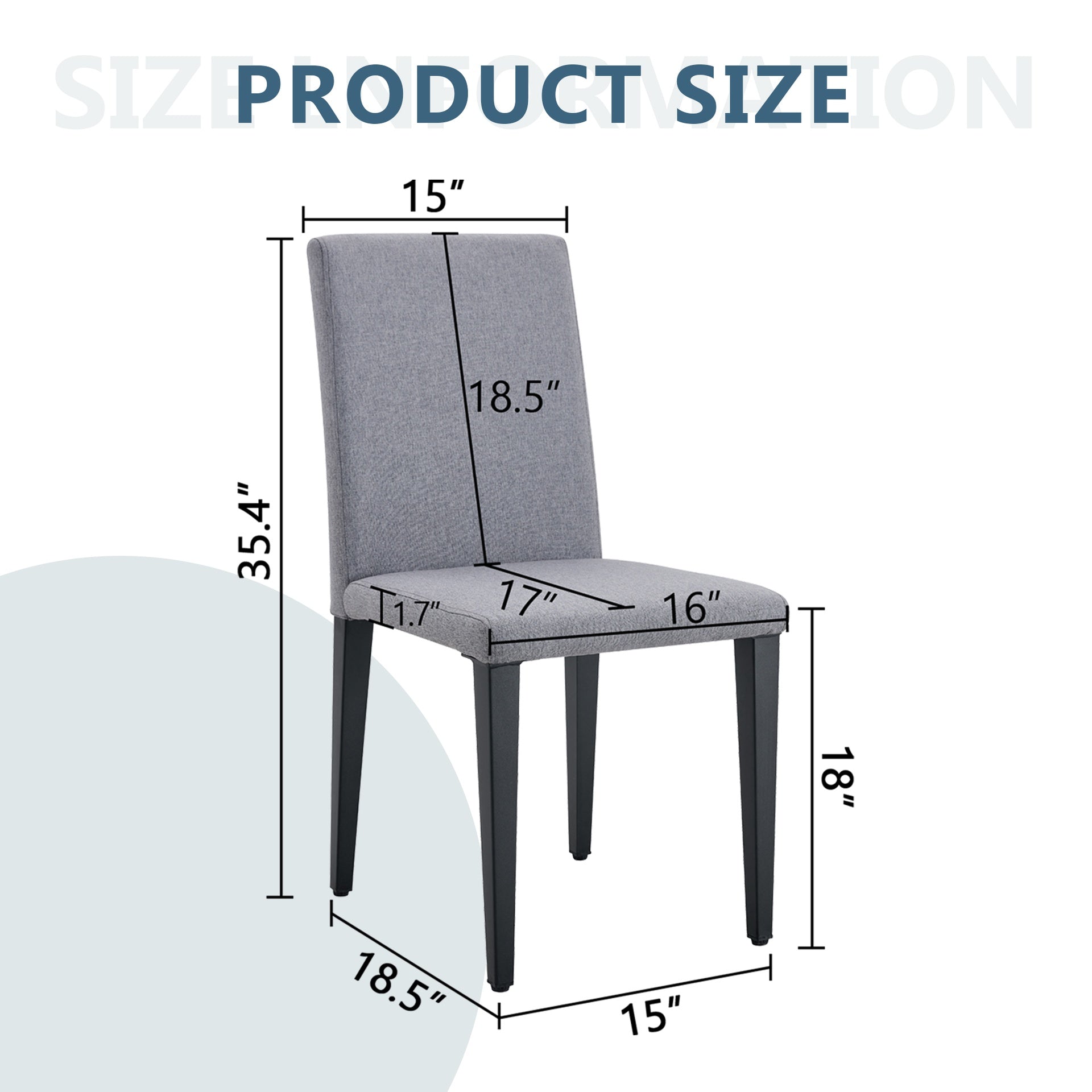 Four Light Gray Linen-Cotton dining chairs, simple and versatile, comfortable and accompanied. Exquisite and versatile dining chairs unlock a comfortable new experience.(Set of 4)