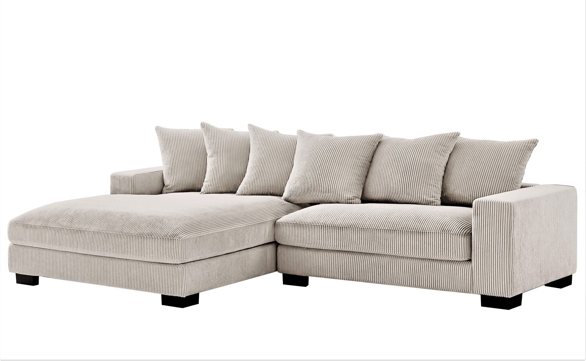 Luxe Oversized Two-Piece Left Facing Sectional Couches for Living Room, 102.4-Inch L Shaped Sofa with Chaise, Upholstered with Corduroy Fabric, Ivory