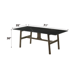 Destin Ceramic & Walnut Finish Dining Table