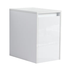 12" Bathroom Side Cabinet, Soft Close Doors, Float Mounting Design, Glossy White,(KD-Packing)