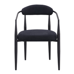 Woker Dining Chairs Set of 2, Mid-Century Modern Dining Chairs, Kitchen Dining Room Chairs, Round Boucle Backrest Sherpa Dining Chair with Black Metal Legs