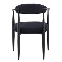 Woker Dining Chairs Set of 2, Mid-Century Modern Dining Chairs, Kitchen Dining Room Chairs, Round Boucle Backrest Sherpa Dining Chair with Black Metal Legs