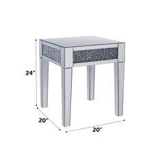 Noralie Mirrored & Faux Diamonds End Table
