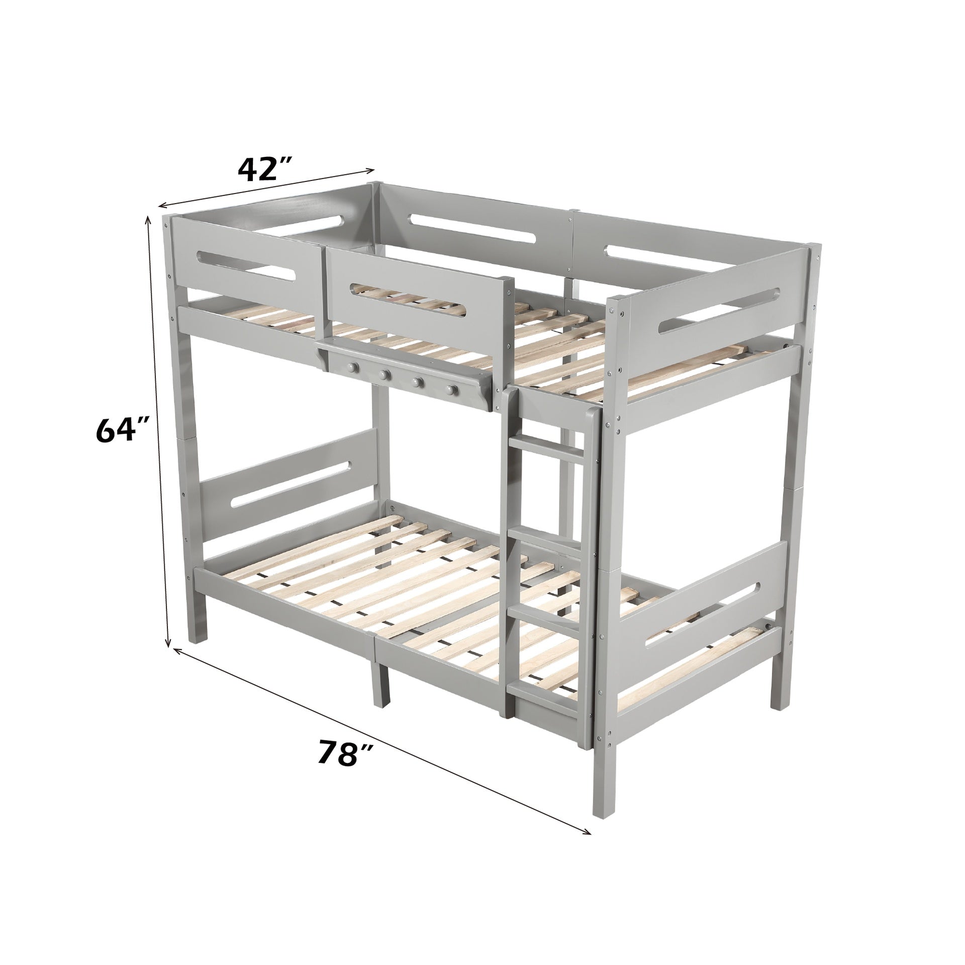 Edah Gray Finish Twin/Twin Bunk Bed