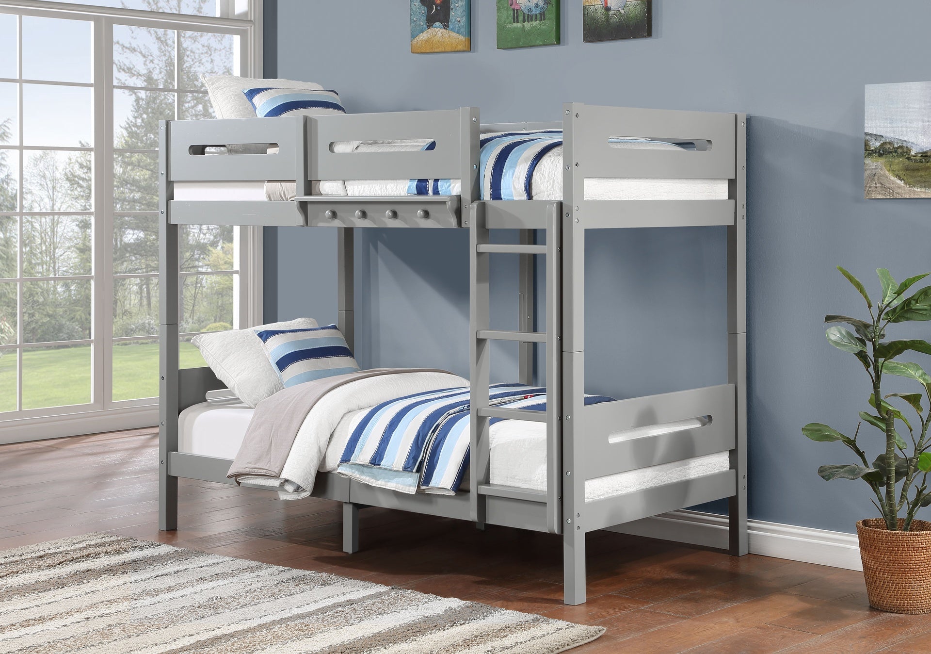 Edah Gray Finish Twin/Twin Bunk Bed