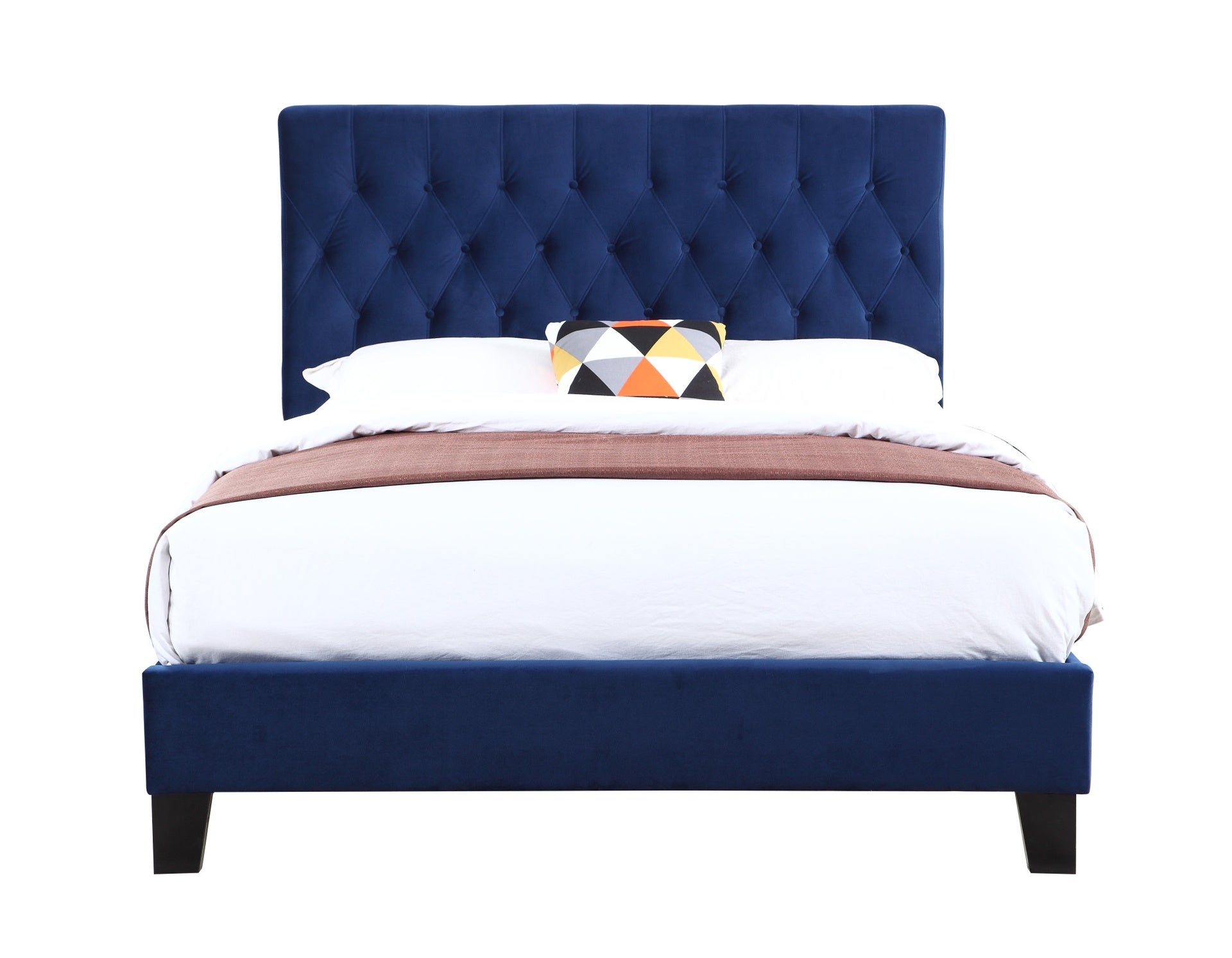 Blue Queen Upholstered Bed