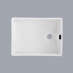23.6" L X 18" W White Ceramic Single Bowl Kitchen Sink
