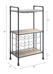 Brantley Antique Oak & Sandy Gray Finish Wine Rack