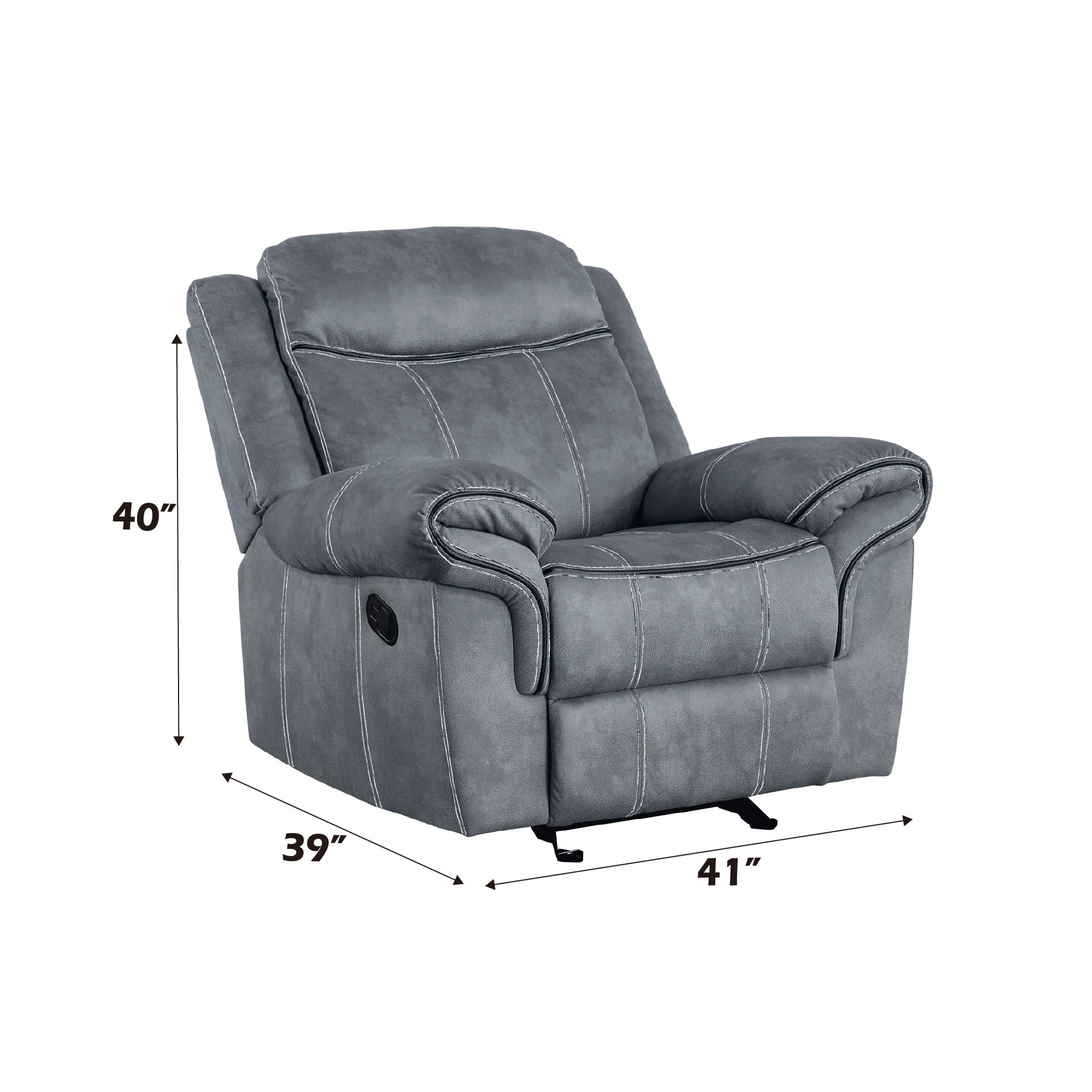 Zubaida Two Tone Gray Velvet Glider Recliner