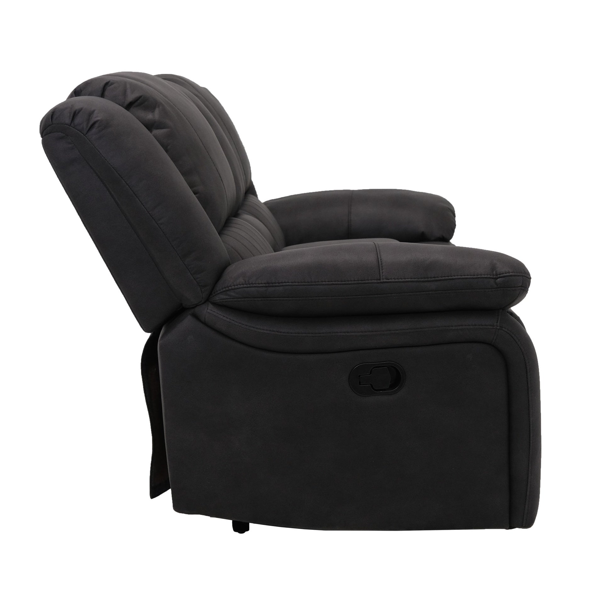 Black Reclining Console Loveseat