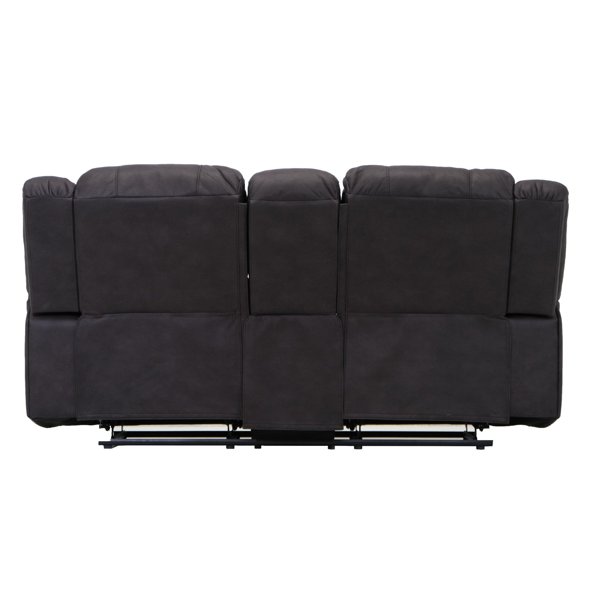 Black Reclining Console Loveseat