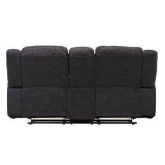 Black Reclining Console Loveseat