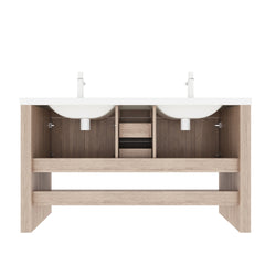 LUCCI 60" Bathroom Sink without Cabinet, with One-piece White Acrylic Basin