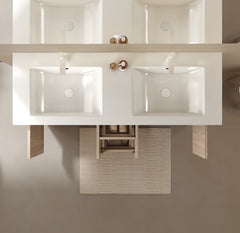 LUCCI 60" Bathroom Sink without Cabinet, with One-piece White Acrylic Basin