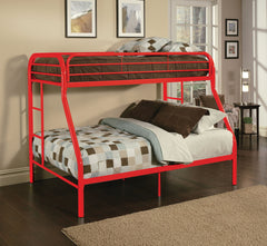 Tritan Red Finish Twin/Full Bunk Bed
