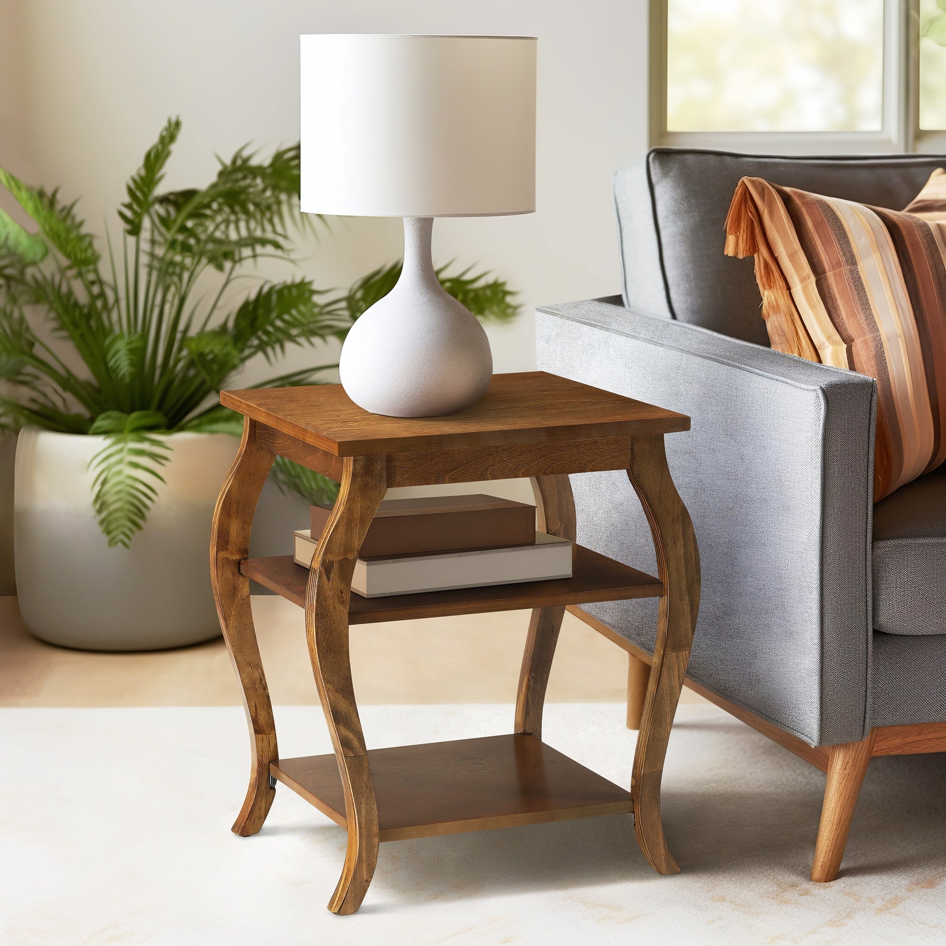 Becci Walnut Finish Accent Table