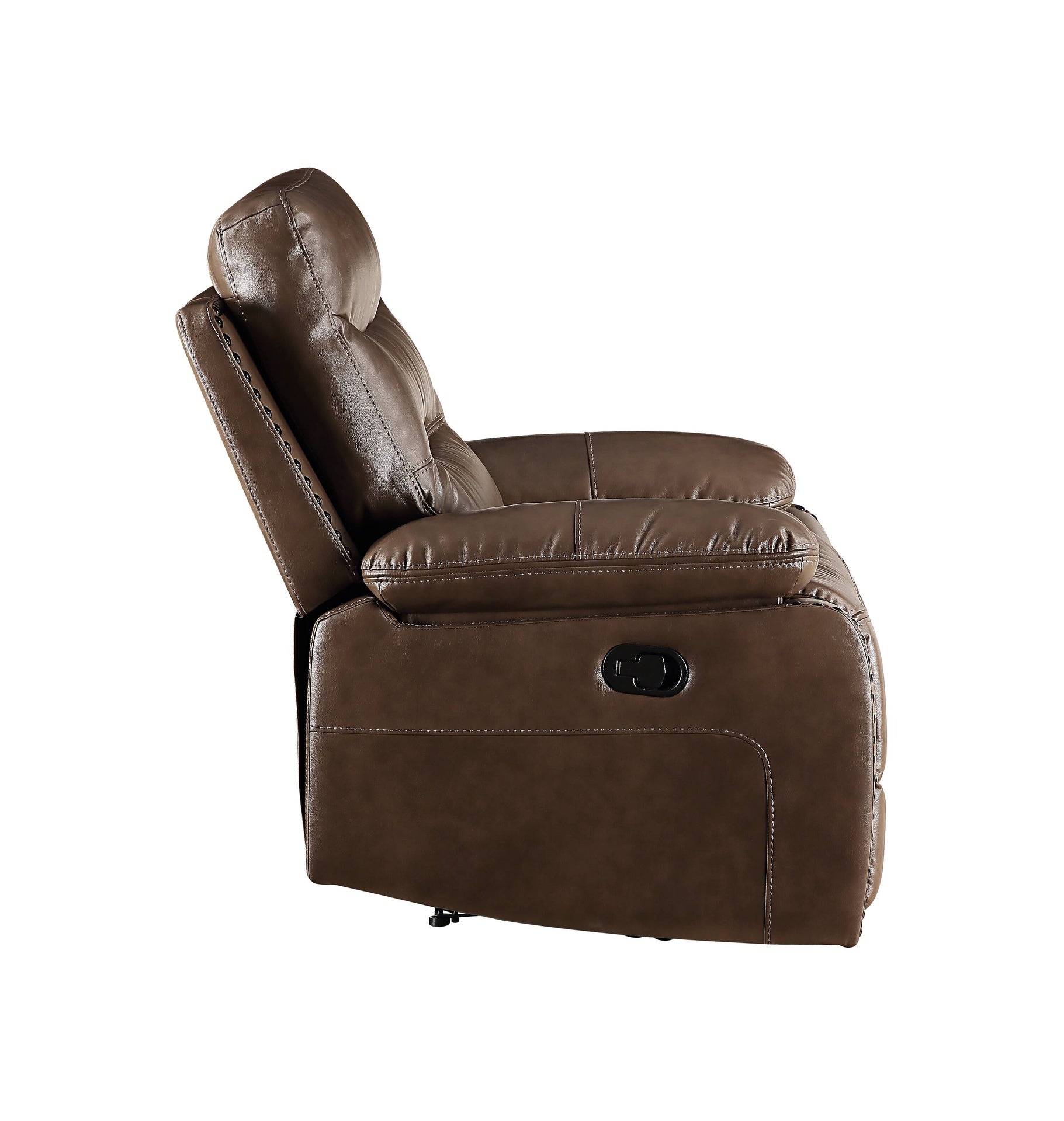 Aashi Brown Leather-GEL Match 3PCS Recliner Living Room Set