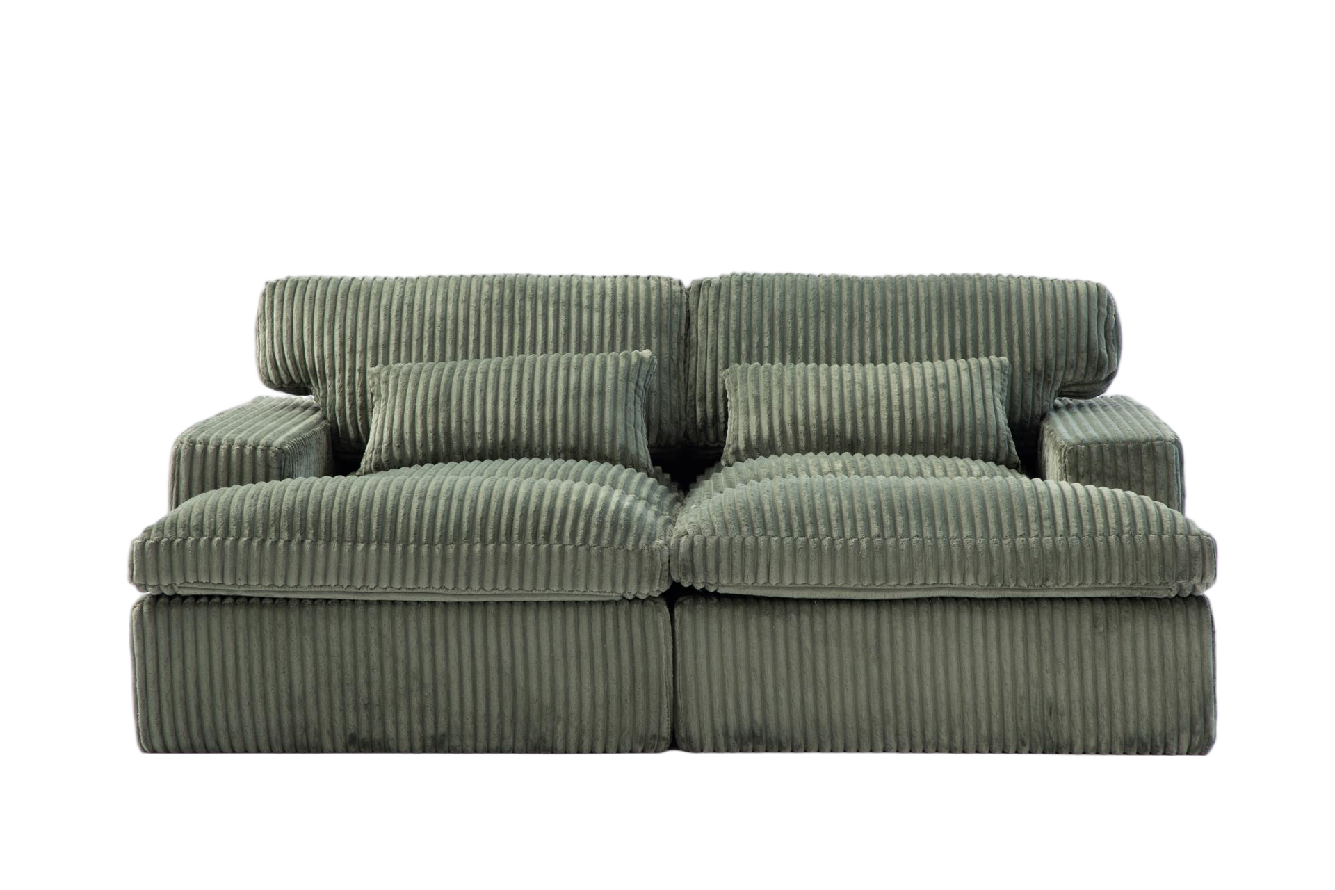Double Chaise Lounge Chair Indoor,Oversized Upholstered Sleeper Cloud Couch,Deep Seat Luxury Sofa Bed,Sectional Sofa Chaise Love-seat,Corduroy Reading Chair for Living Room,No Assembly Required,Green