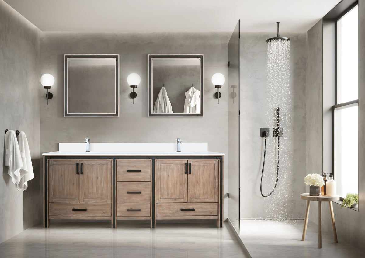 Rustic Barnwood Double Bath Vanity 80 in. W x 22 in. D