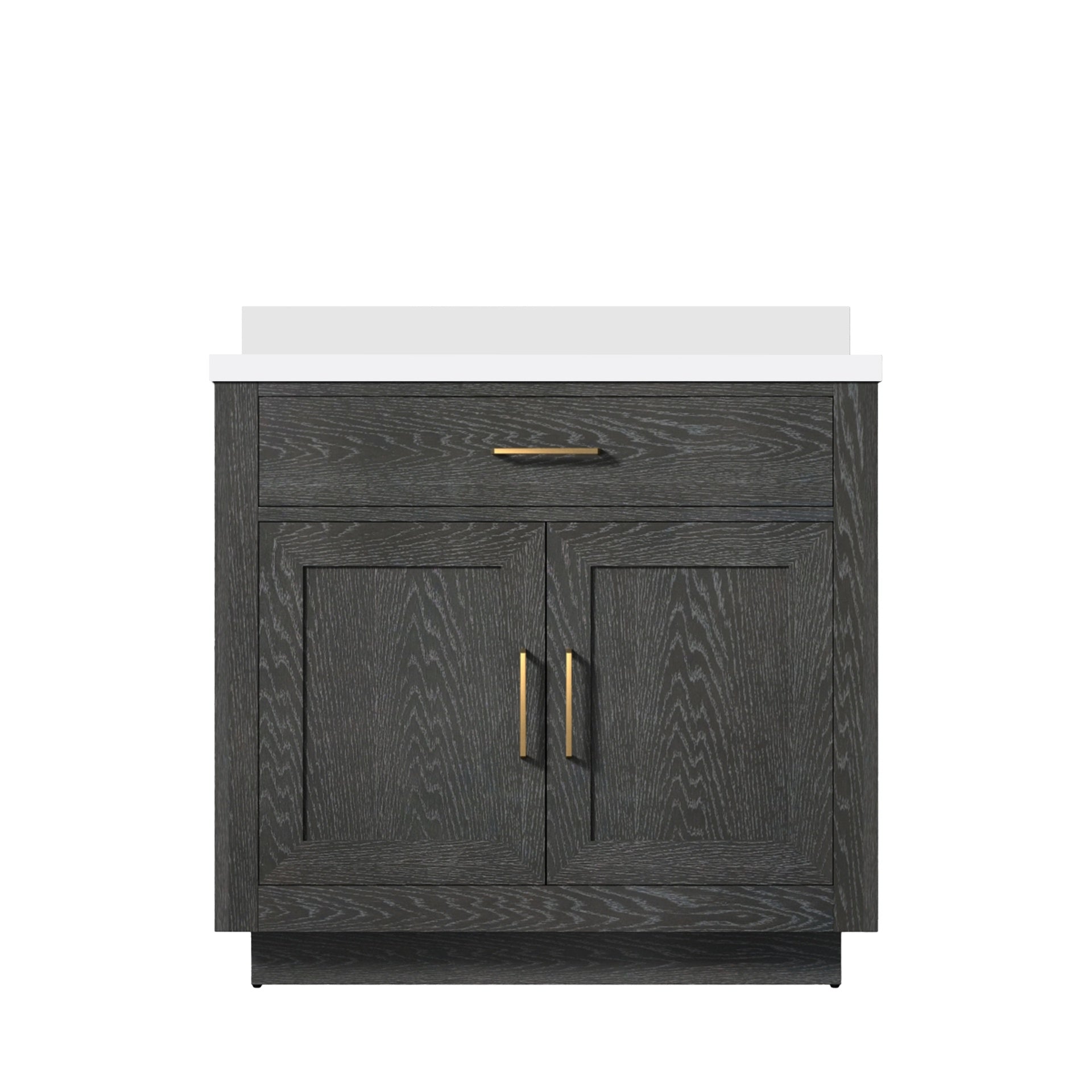 Black Oak Single Bath Vanity 36 in. W x 22 in. D, with Cultured Marble Top