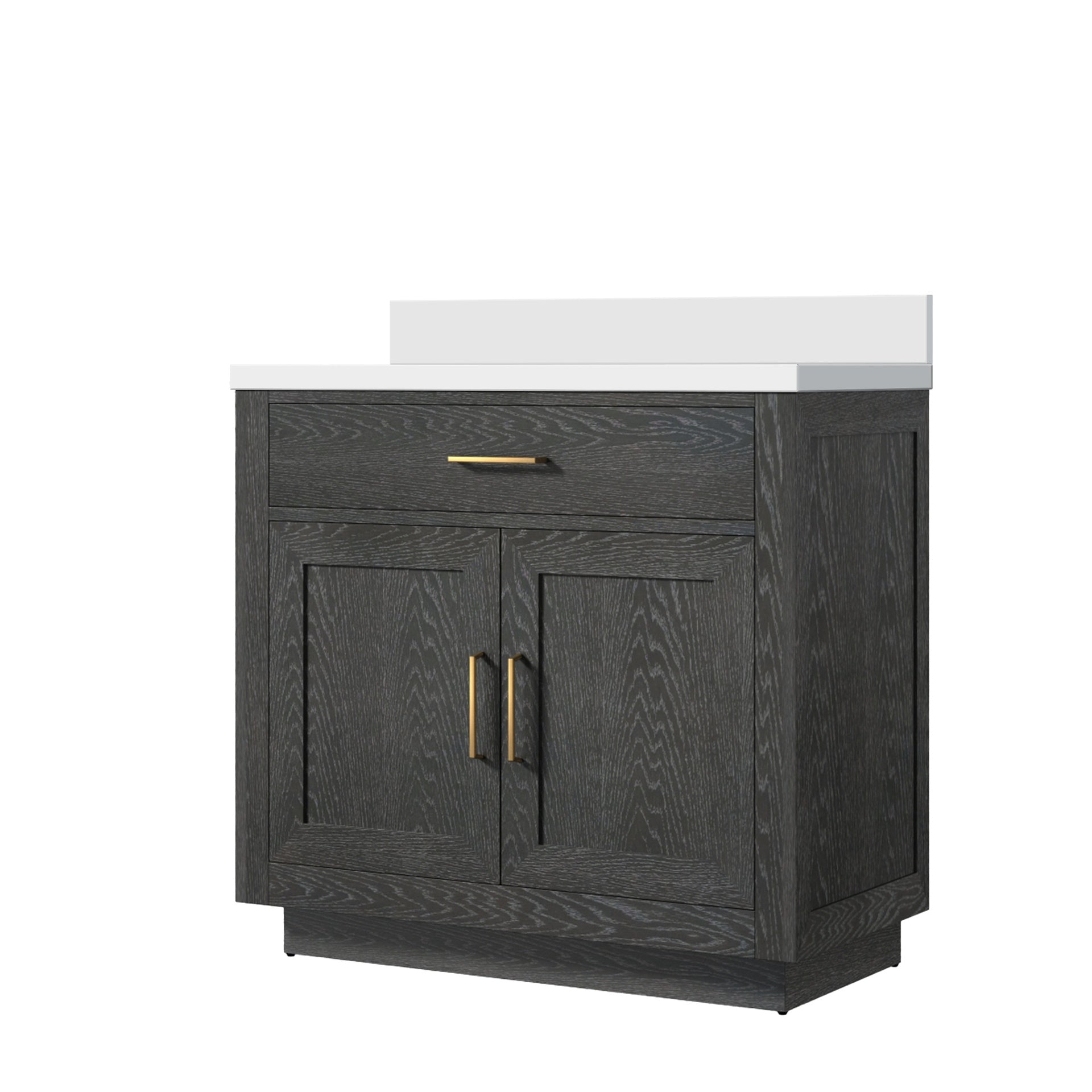 Black Oak Single Bath Vanity 36 in. W x 22 in. D, with Cultured Marble Top