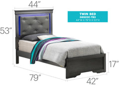 Lorana G6502C-TB3 Twin Bed , Metalic Black