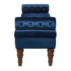 Velvet Long bed Bench for Bedroom,Upholstered Window Bench with Tufted Button,Entryway Bench,Bolster Bench for Living Room-Navy