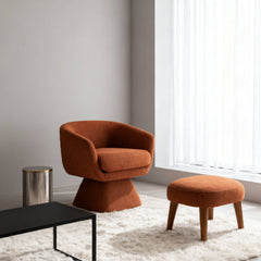 Lazy Chair with Ottoman, Modern Lounge Accent Chair, Leisure Upholstered Sofa Chair Reading Chair with Footrest for Small Space, Corner Chair