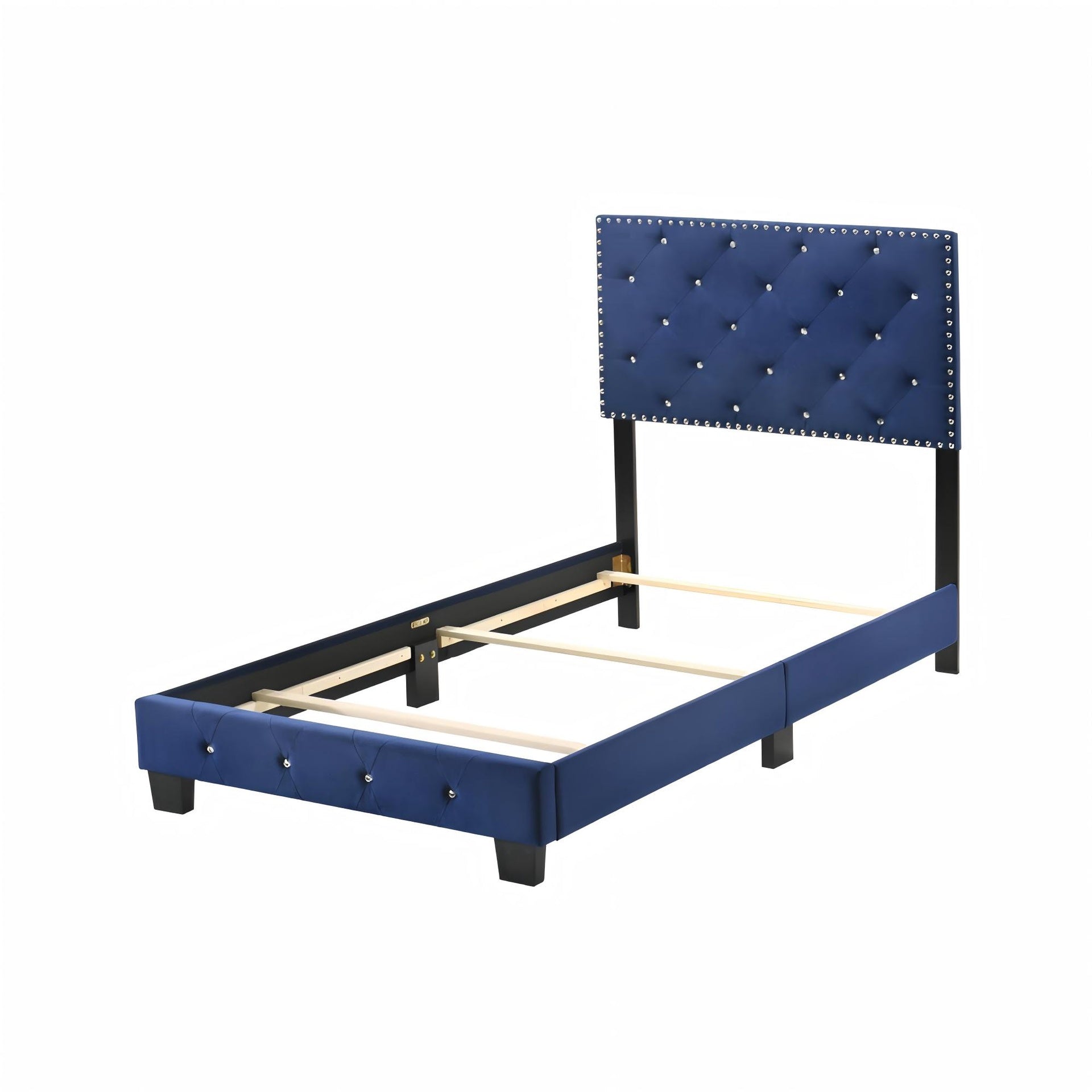 Stylish Twin Bed In Navy Blue Hue