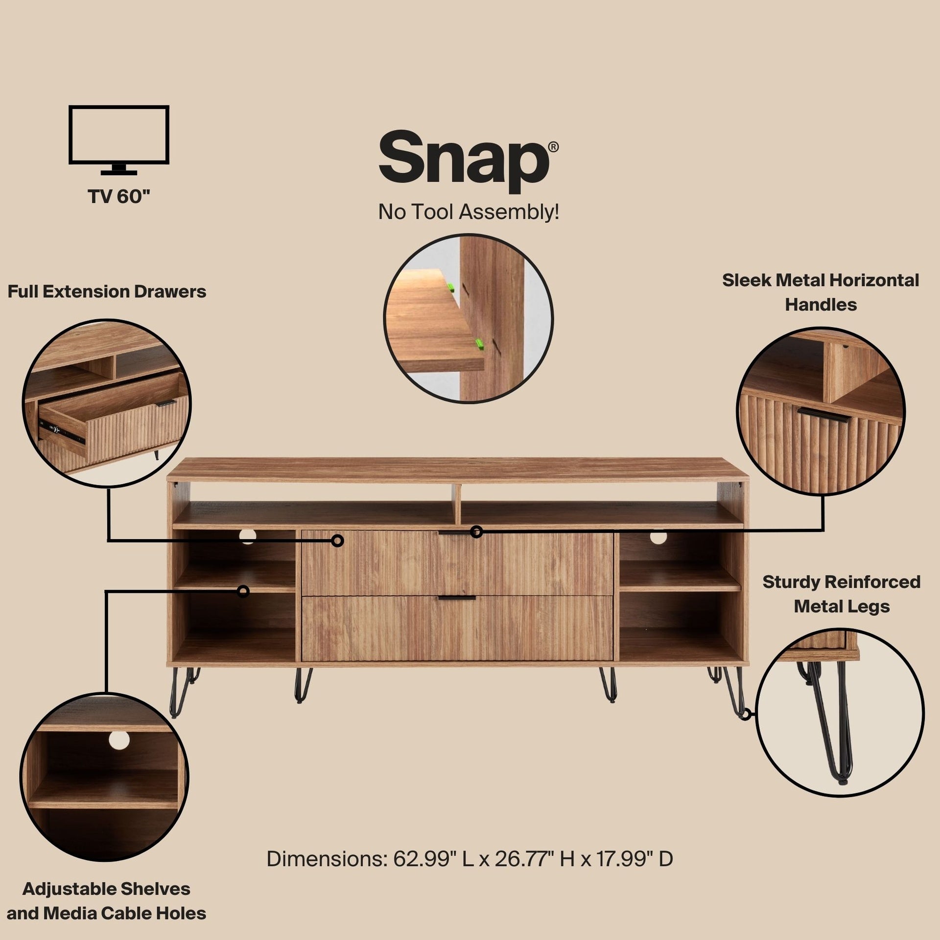 TV Stand in Golden Brown