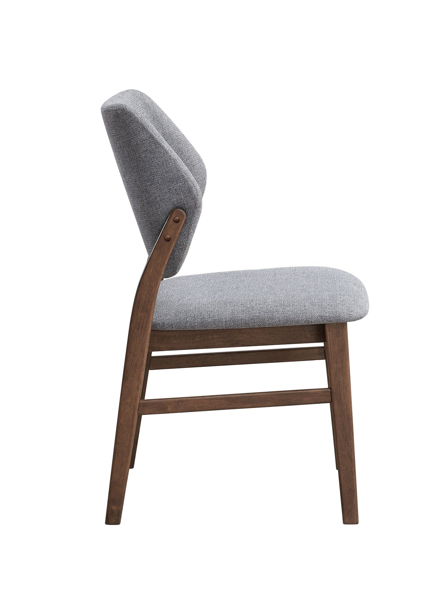 Sarha Light Gray Fabric & Walnut Finish Side Chair ( Set of 2)