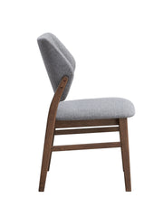 Sarha Light Gray Fabric & Walnut Finish Side Chair ( Set of 2)