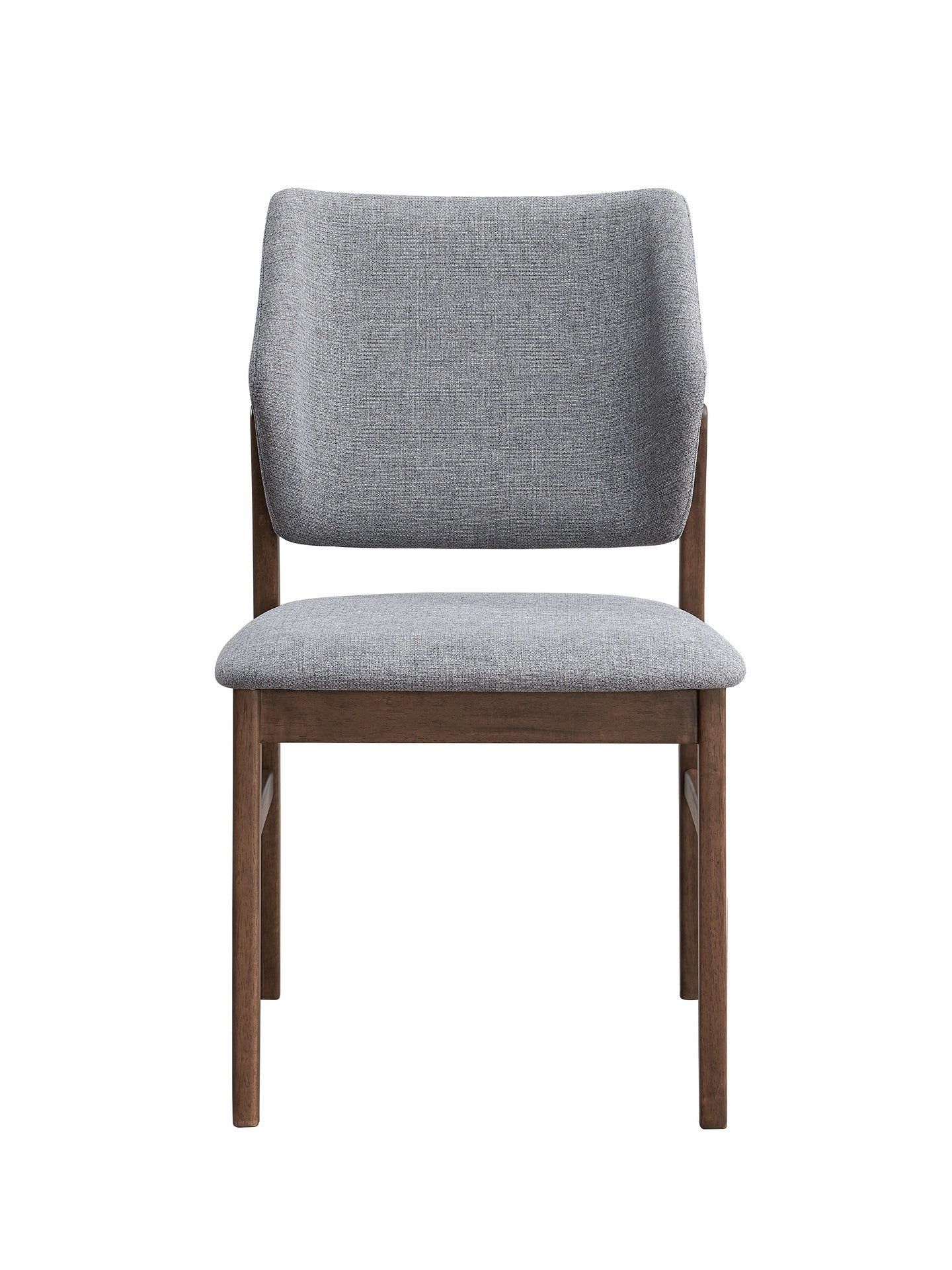 Sarha Light Gray Fabric & Walnut Finish Side Chair ( Set of 2)