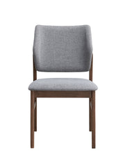 Sarha Light Gray Fabric & Walnut Finish Side Chair ( Set of 2)