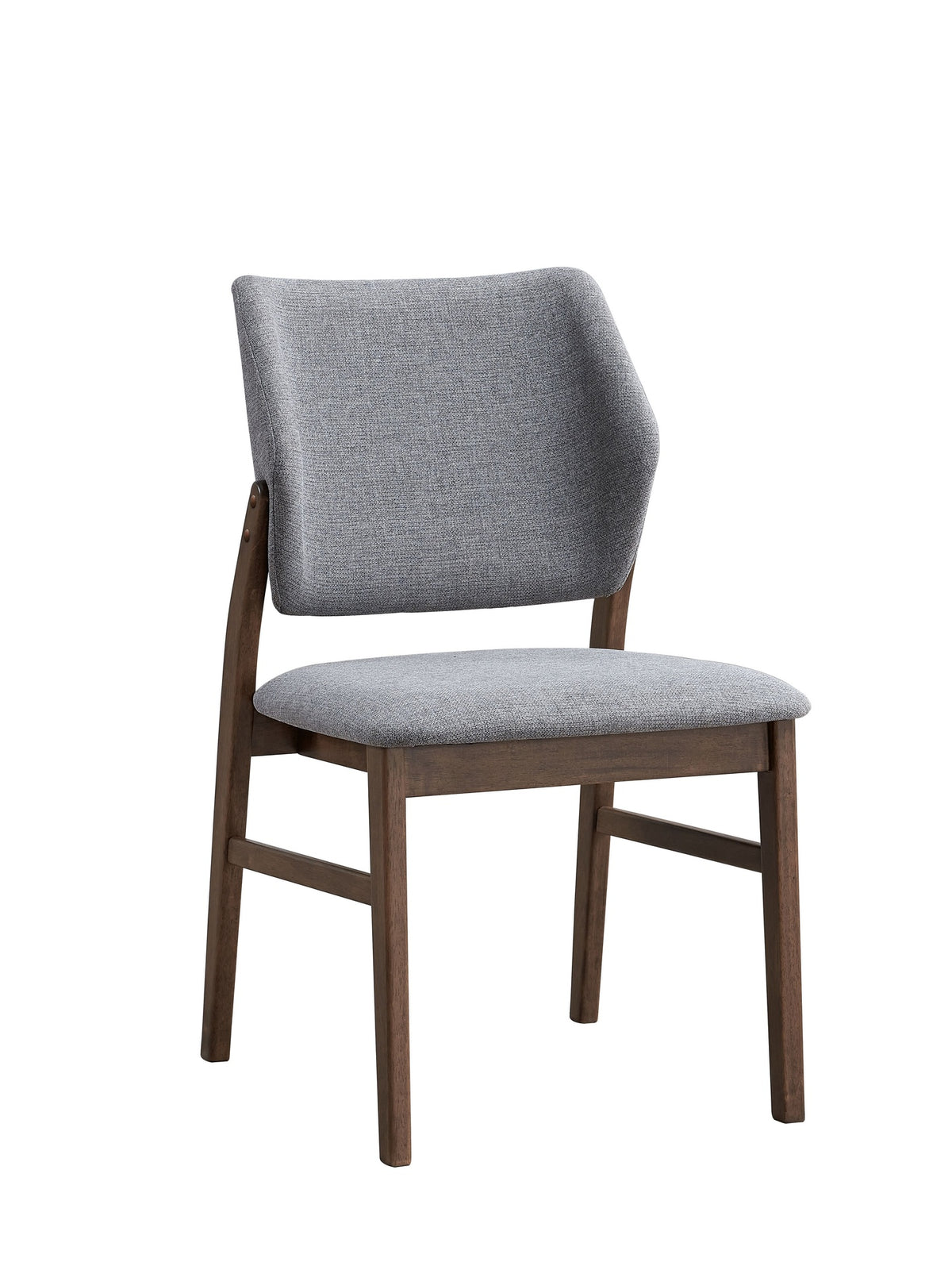 Sarha Light Gray Fabric & Walnut Finish Side Chair ( Set of 2)