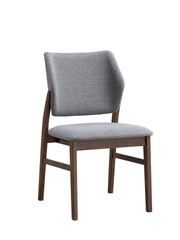 Sarha Light Gray Fabric & Walnut Finish Side Chair ( Set of 2)