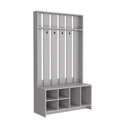 Tulcan 38" Wide Hall Tree with Bench and Shoe Storage, Entryway  Bench with Coat Rack
