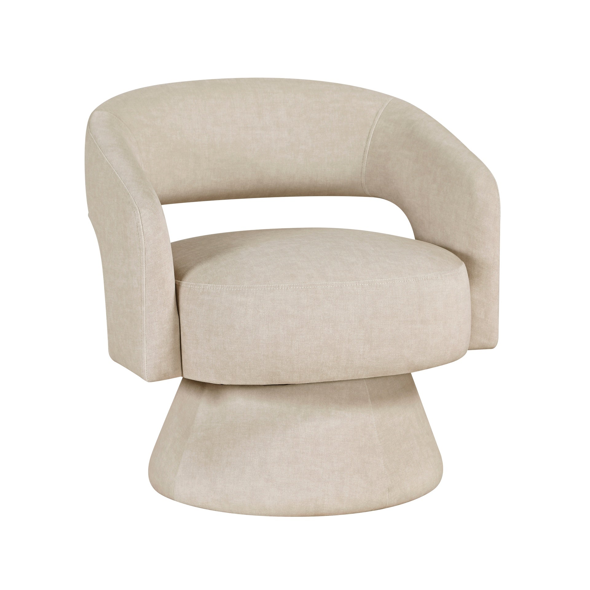 Modern Luxury Swivel Accent Chair 1pc Taupe Velvet Upholstery Solid Wood Stylish Home Furniture