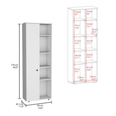 Hoyt Kitchen Pantry Storage Cabinet With and Five Interior and Exterior Shelves