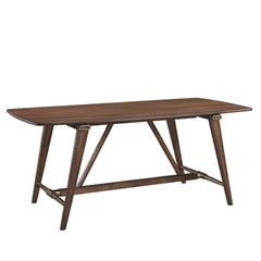 Modern Design 5pc Dining Set Table and 4x Side Chairs Fabric Upholstered Seat Back Brown Finish Wooden Dining Kitchen Furniture