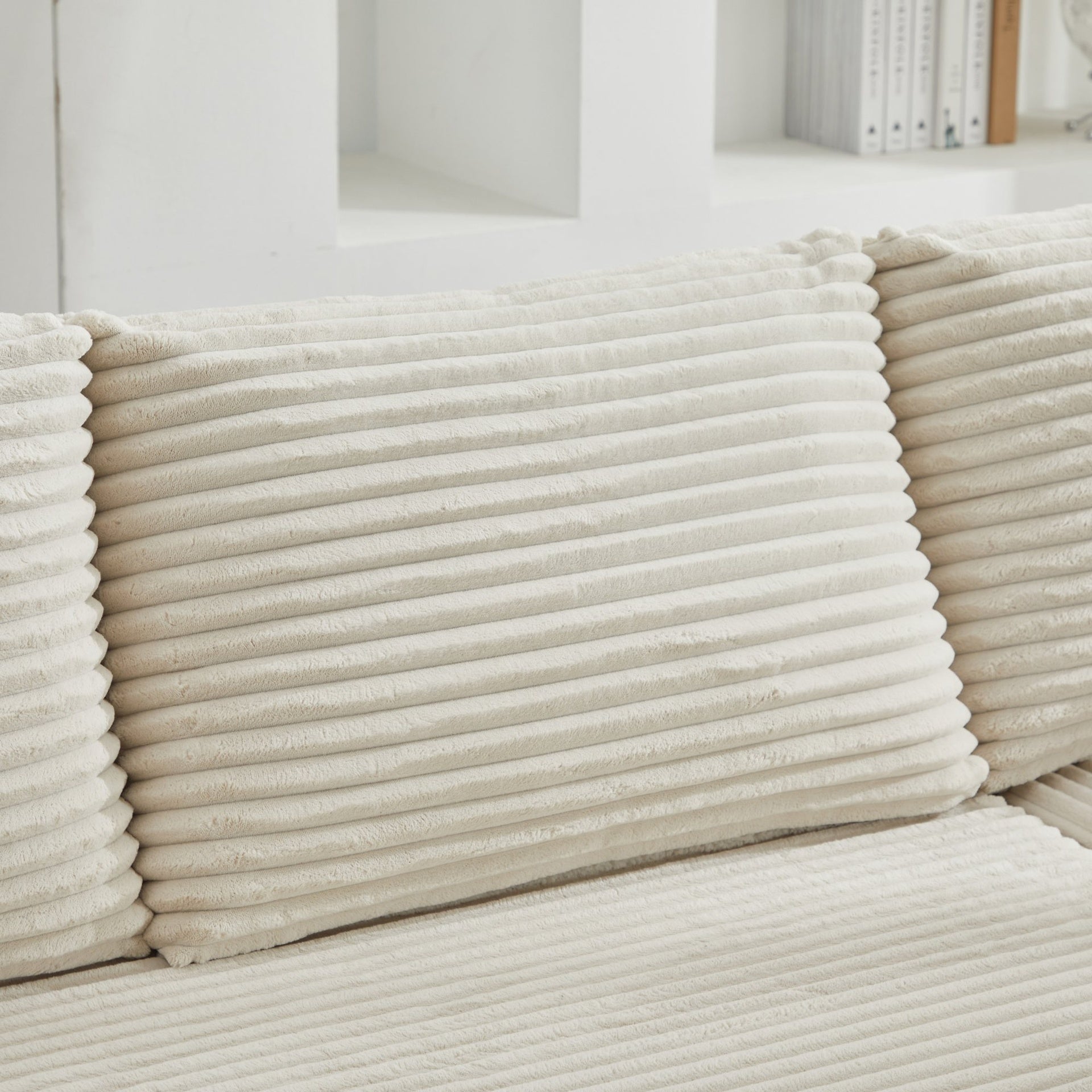 Modular Sectional Couches for Living Room: Right Facing Chaise Longue (Beige)