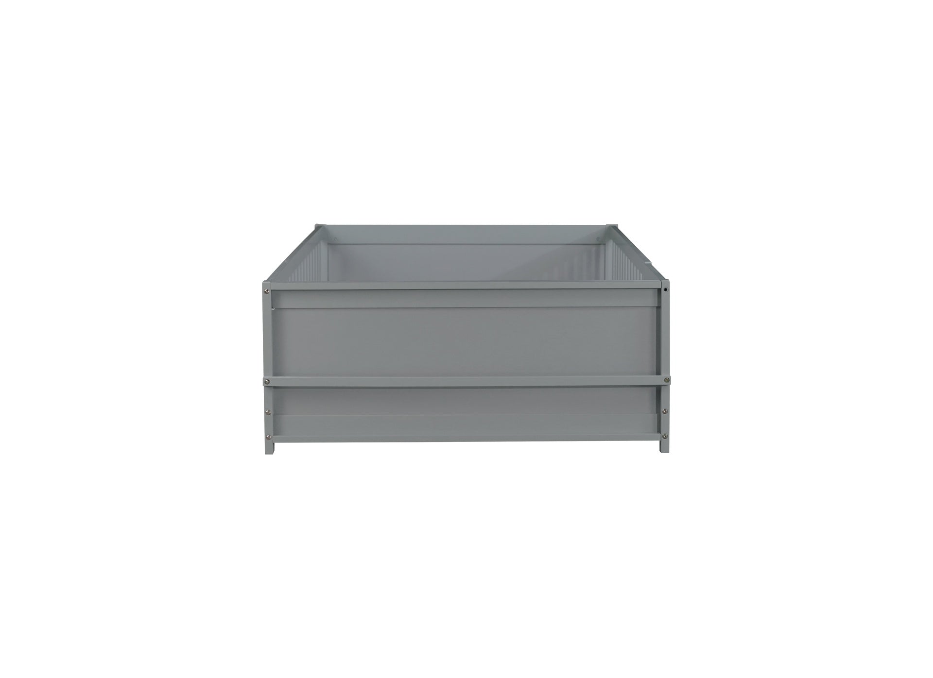 Twin Size Floor Bed with Built-in Book Rack and Door,Grey(Old Sku:W504P143311)