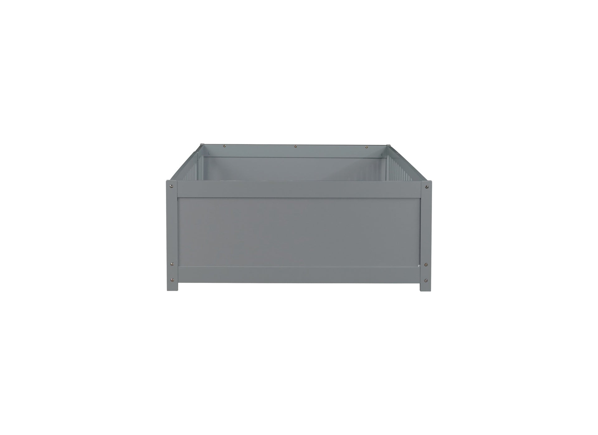 Twin Size Floor Bed with Built-in Book Rack and Door,Grey(Old Sku:W504P143311)