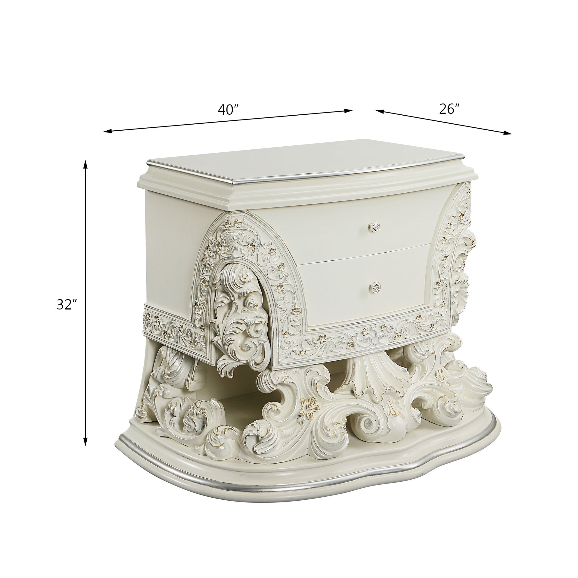 Adara Antique White Finish Nightstand