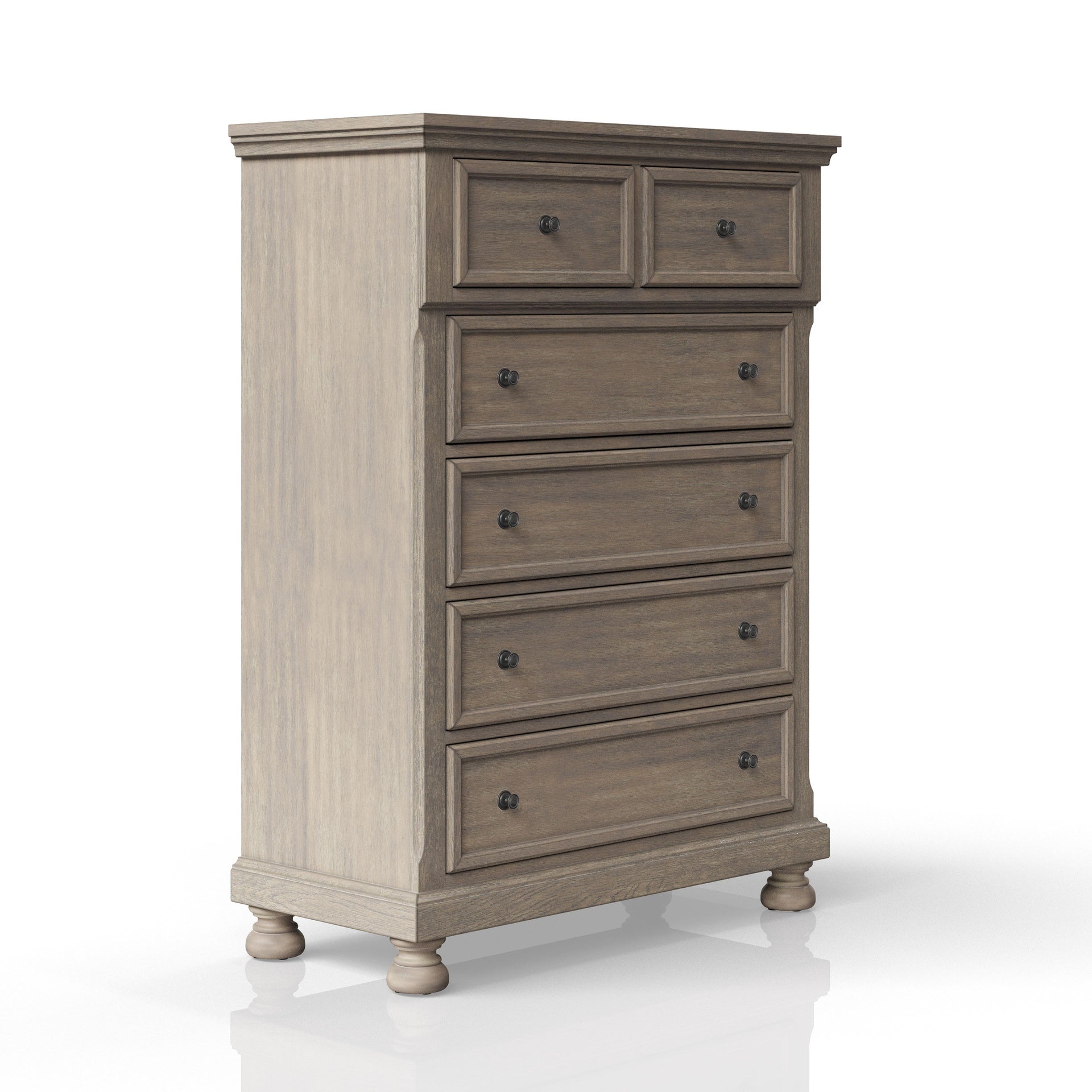 Antique Gray 5 Drawer Chest