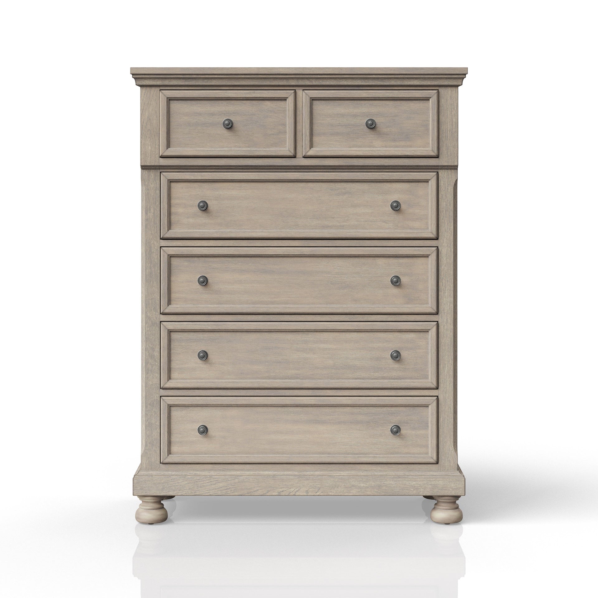 Antique Gray 5 Drawer Chest
