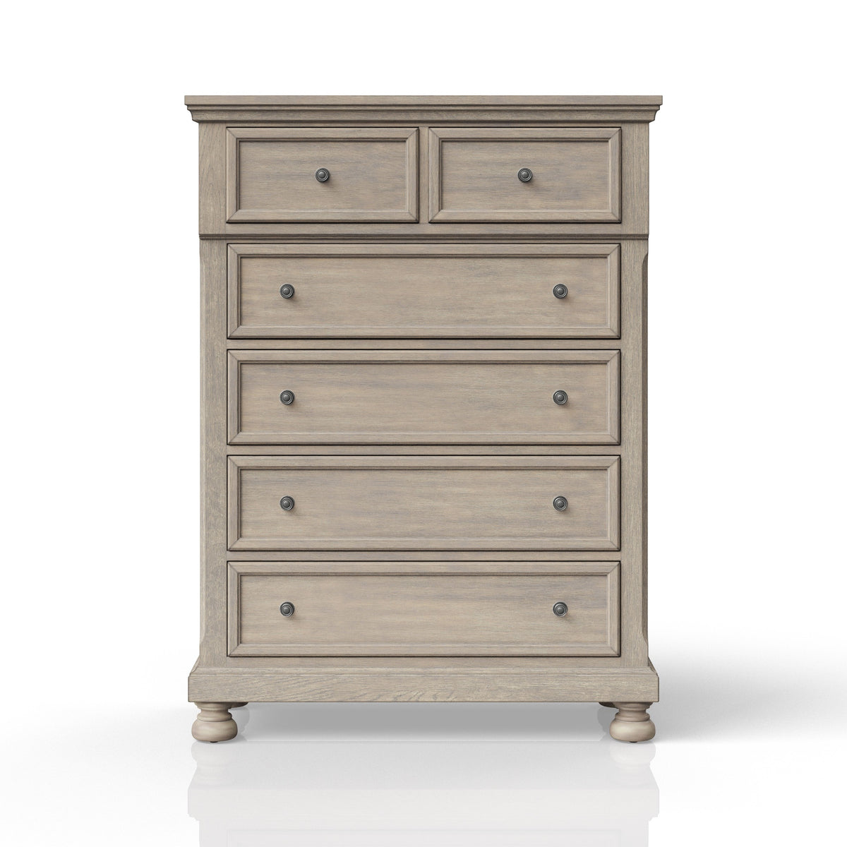 Antique Gray 5 Drawer Chest