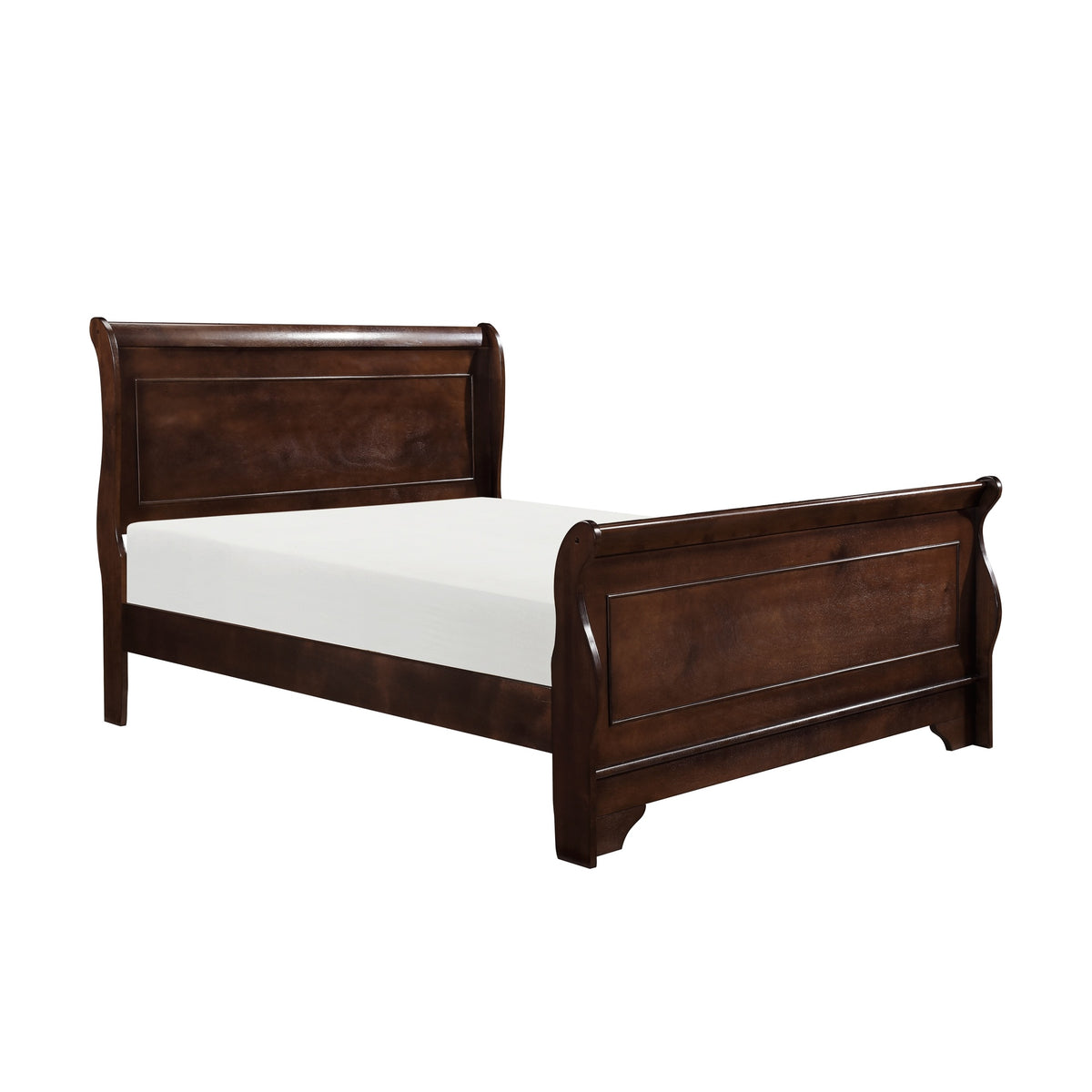 Traditional Louis Philippe Style Queen Bed Dark Cherry Finish Wooden Bedroom Furniture 1pc