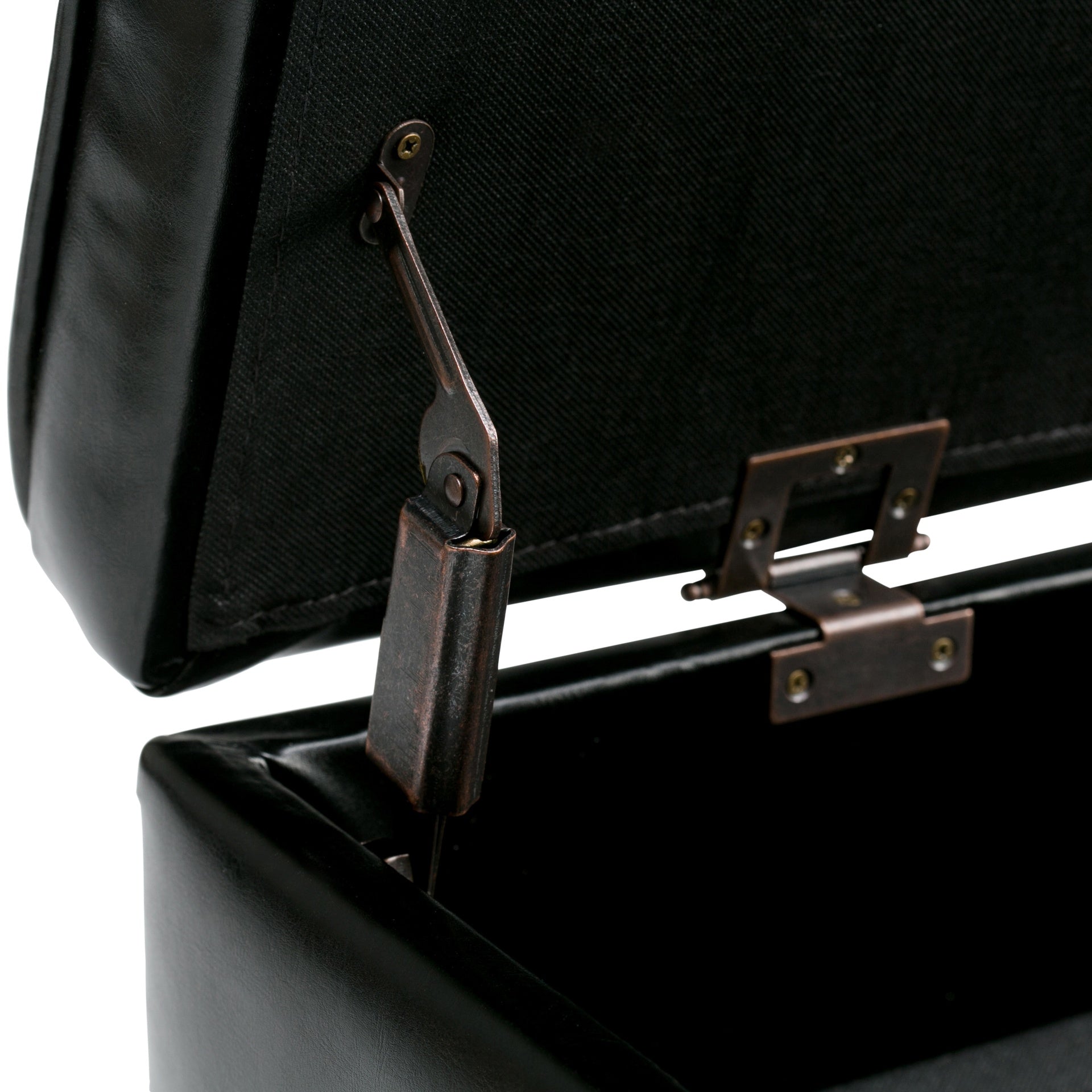 Cosmopolitan - Storage Ottoman Bench with Open Bottom - Midnight Black