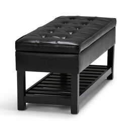 Cosmopolitan - Storage Ottoman Bench with Open Bottom - Midnight Black